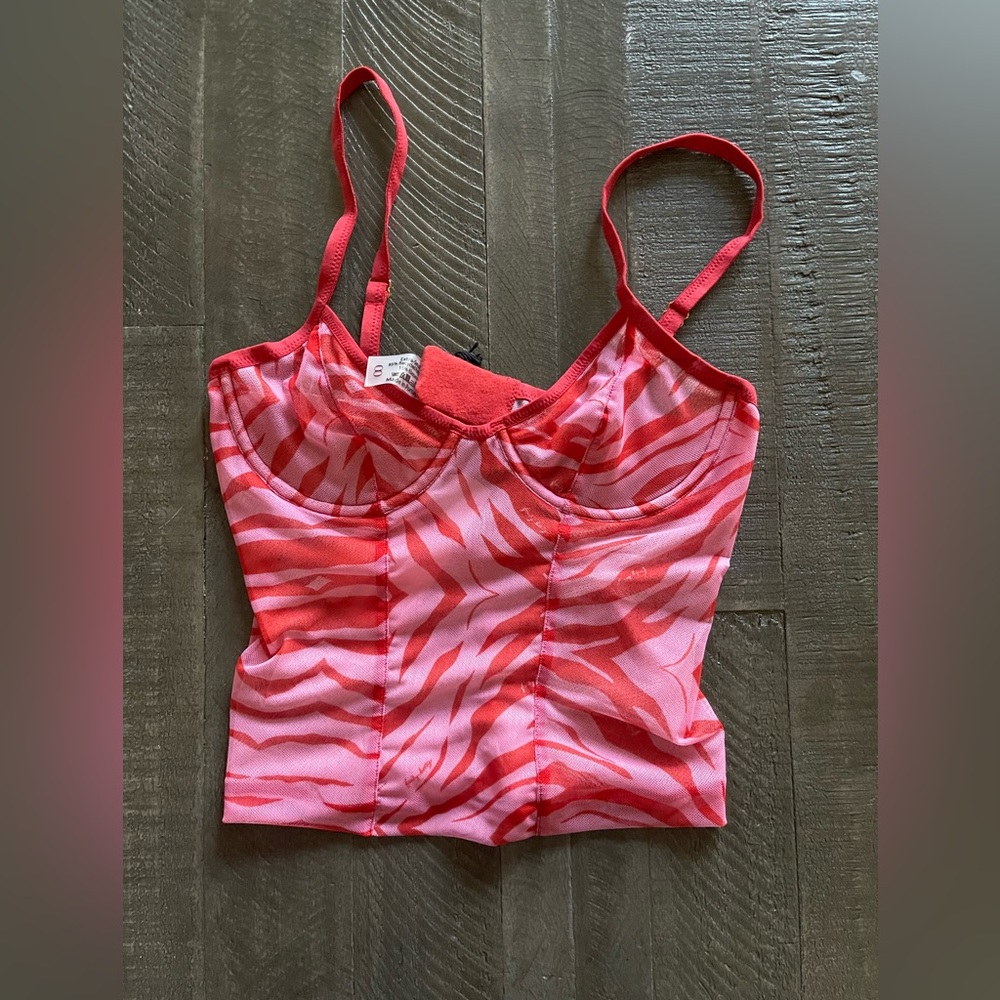 Fruity Booty SSENSE Exclusive Pink & Red Zebra Print Underwired Tank Top